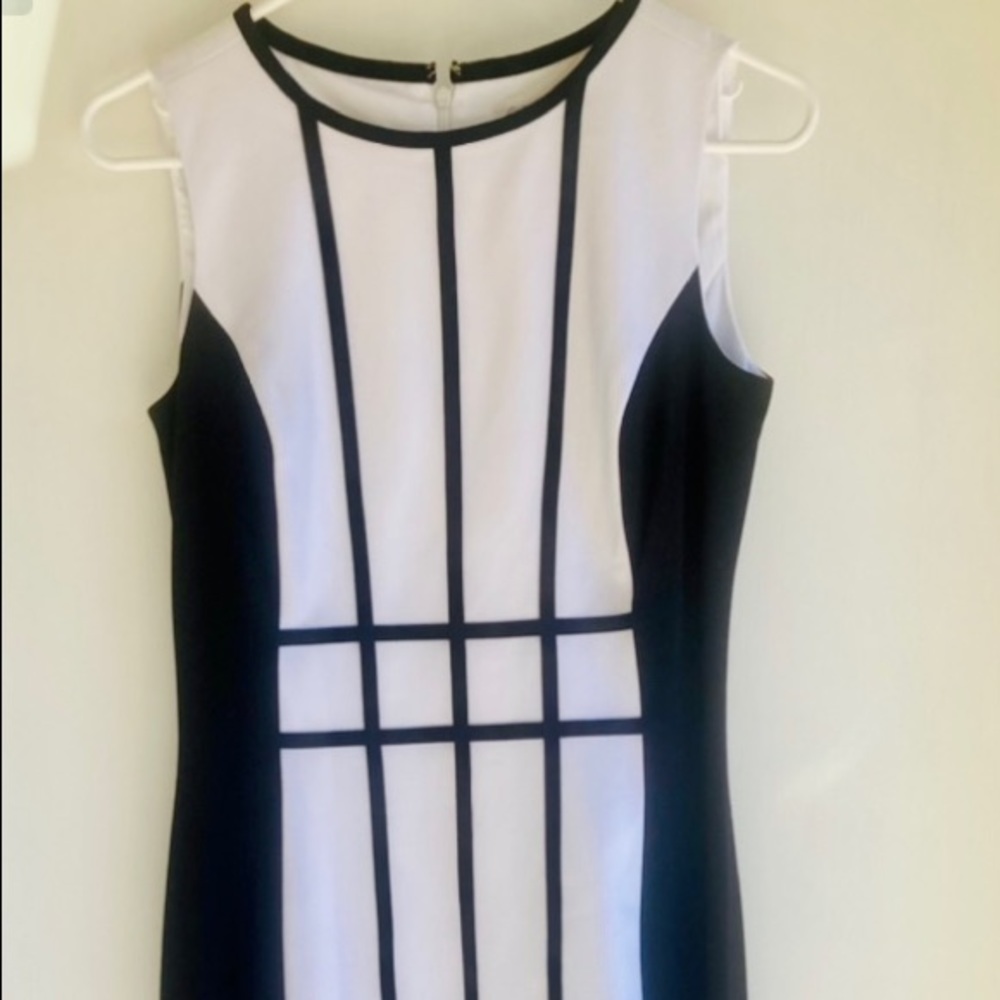 Calvin Klein black and white dress